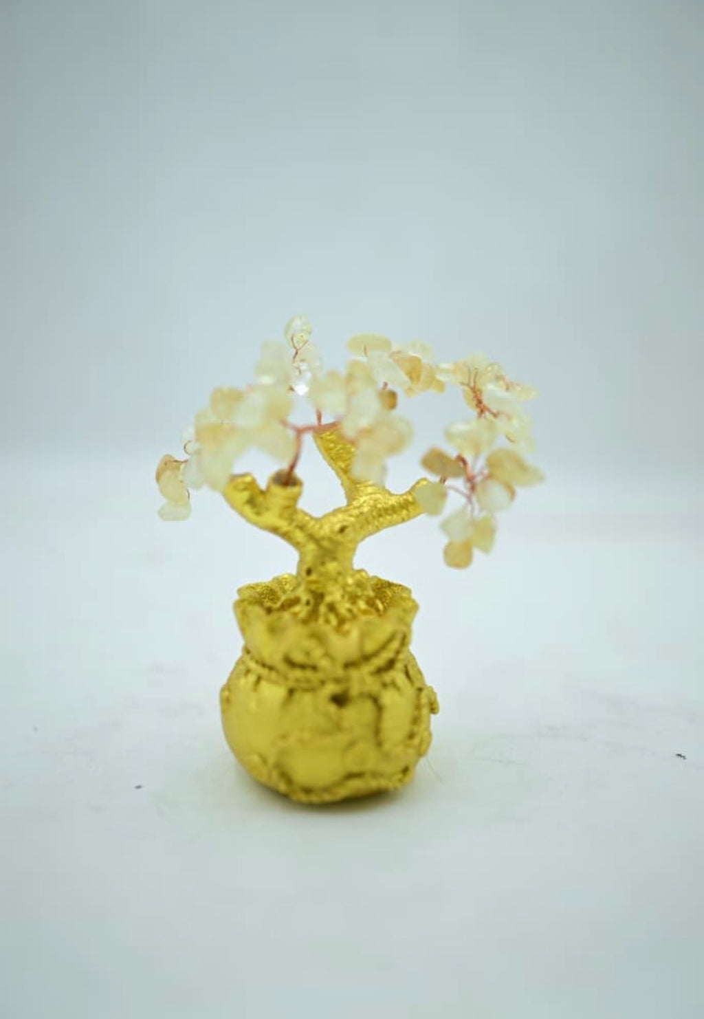 Amethyst Money Bag Tree, citrin, 7 chakar, pink quartz, green aventurine