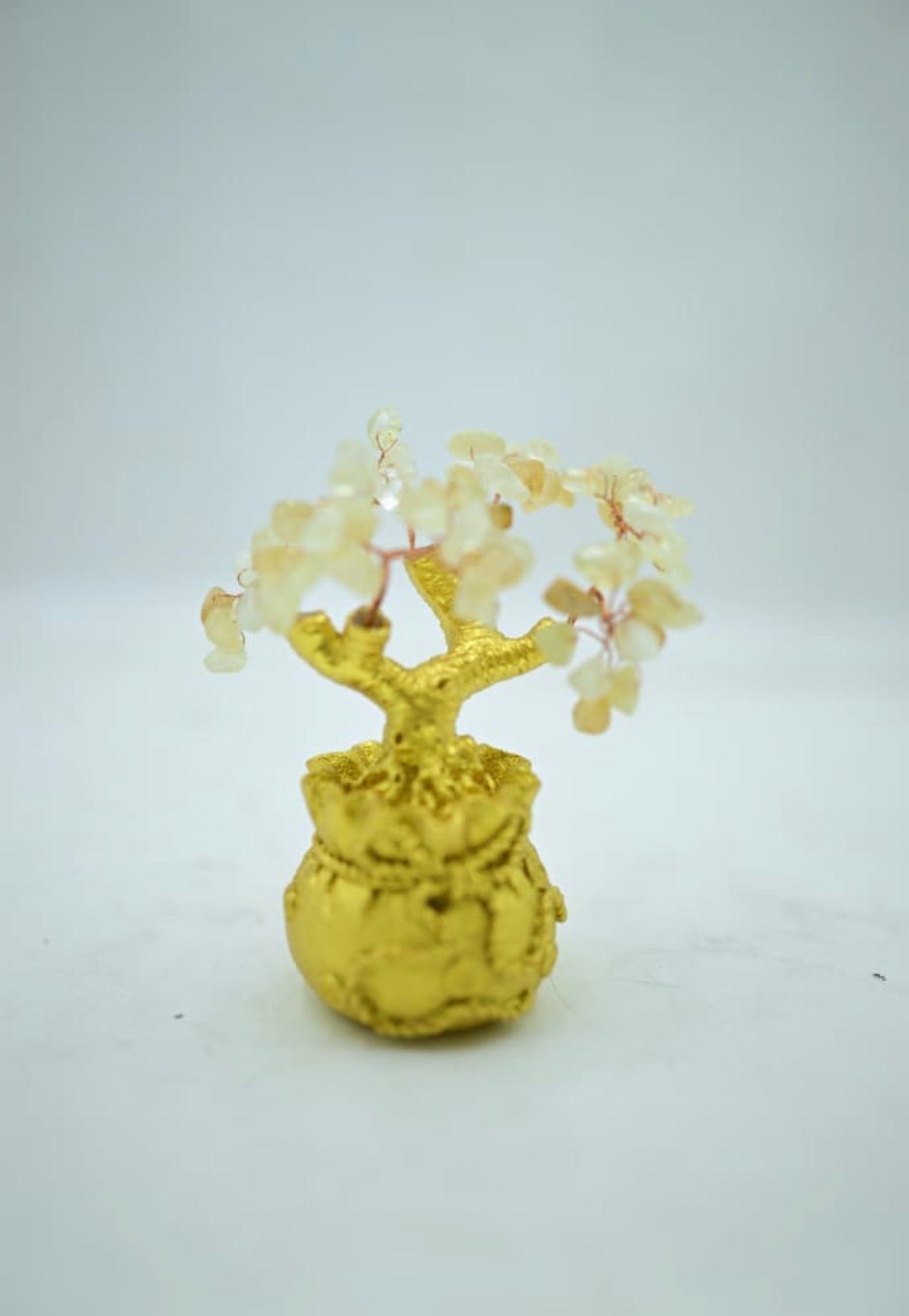 Amethyst Money Bag Tree, citrin, 7 chakar, pink quartz, green aventurine