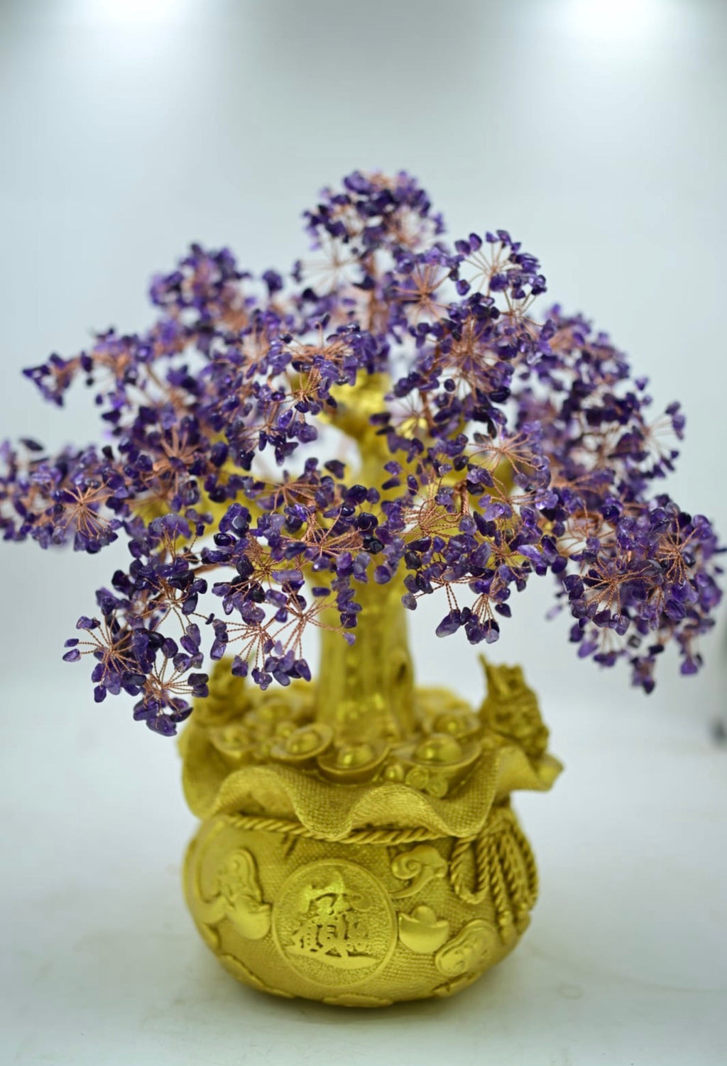 Amethyst Feng Shui Money Pot Crystal Tree