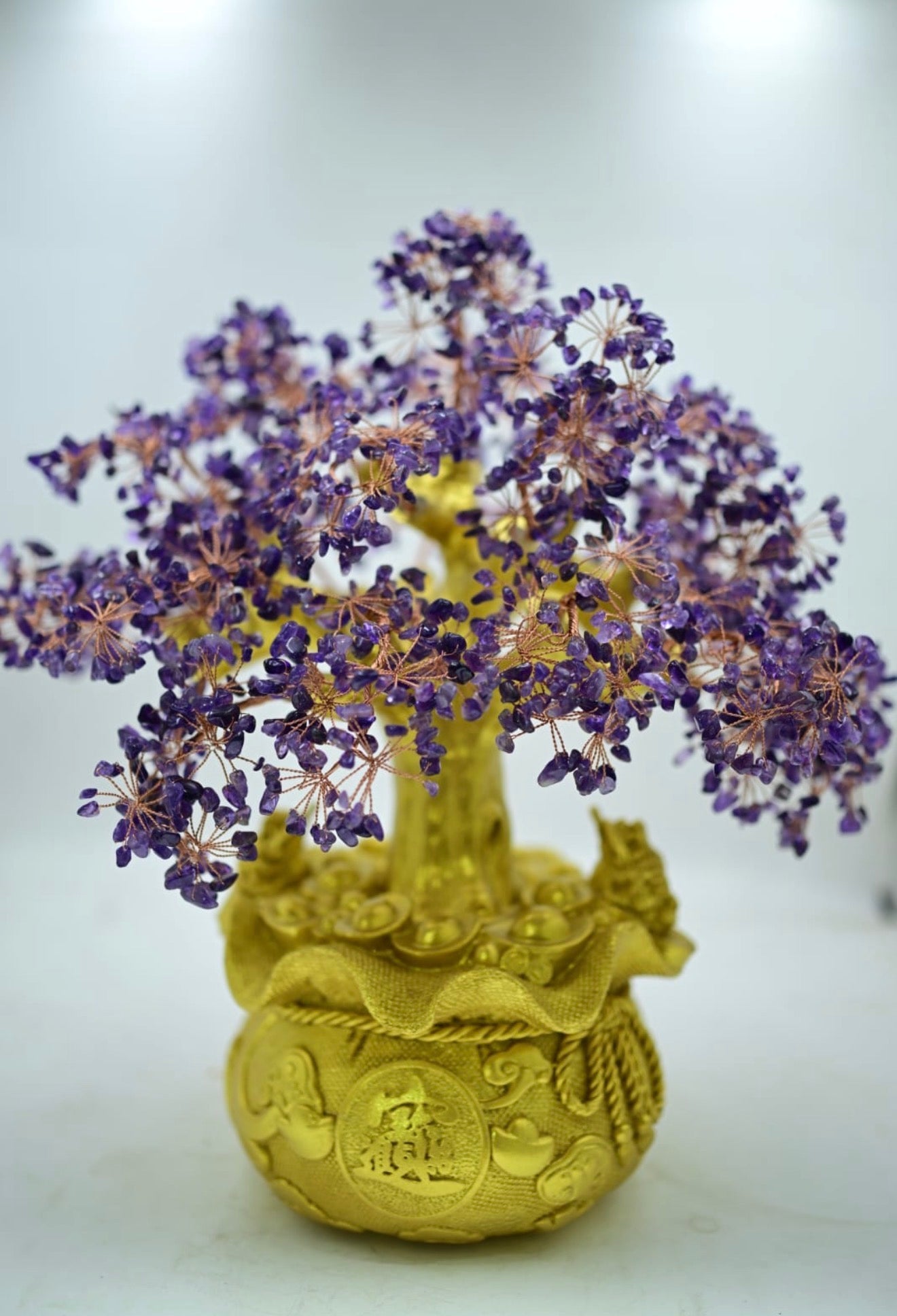 Amethyst Feng Shui Money Pot Crystal Tree