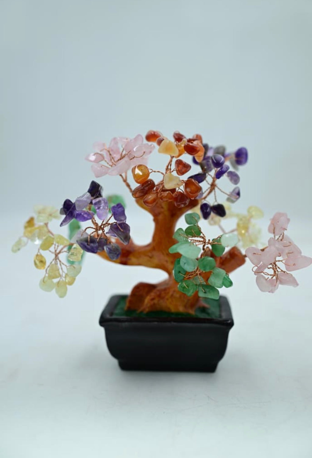 Rose Quartz, citrin, green aventurine, pink quartz, multi 7 chakar crystal trees