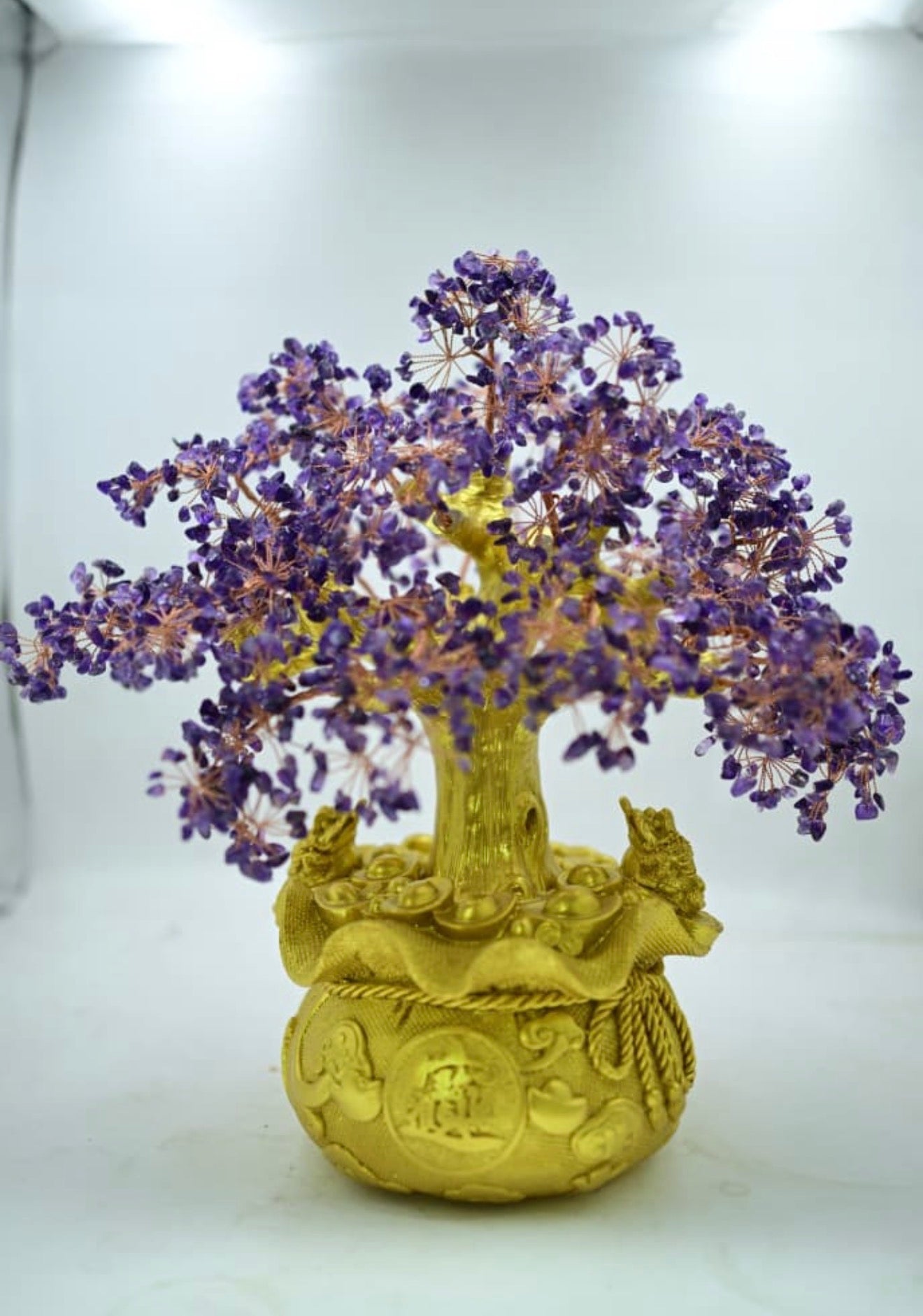 Amethyst Feng Shui Money Pot Crystal Tree