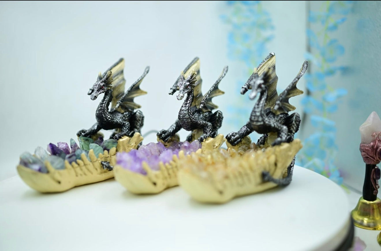 Crystal Egg Geode Lamp – Amethyst / Clear Quartz / Green Aventurine Premium Hanging Lamp • Natural Crystal Chips • Soothing Warm Light