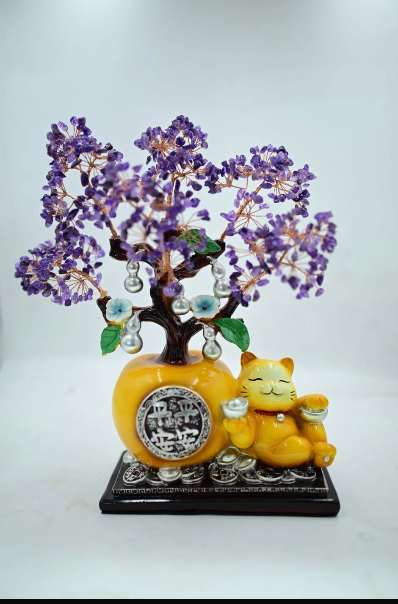 Citrine Money Tree with Lucky Cat

-Green Aventurine Money Tree with Lucky Cat

-Amethyst Money Tree with Lucky Cat