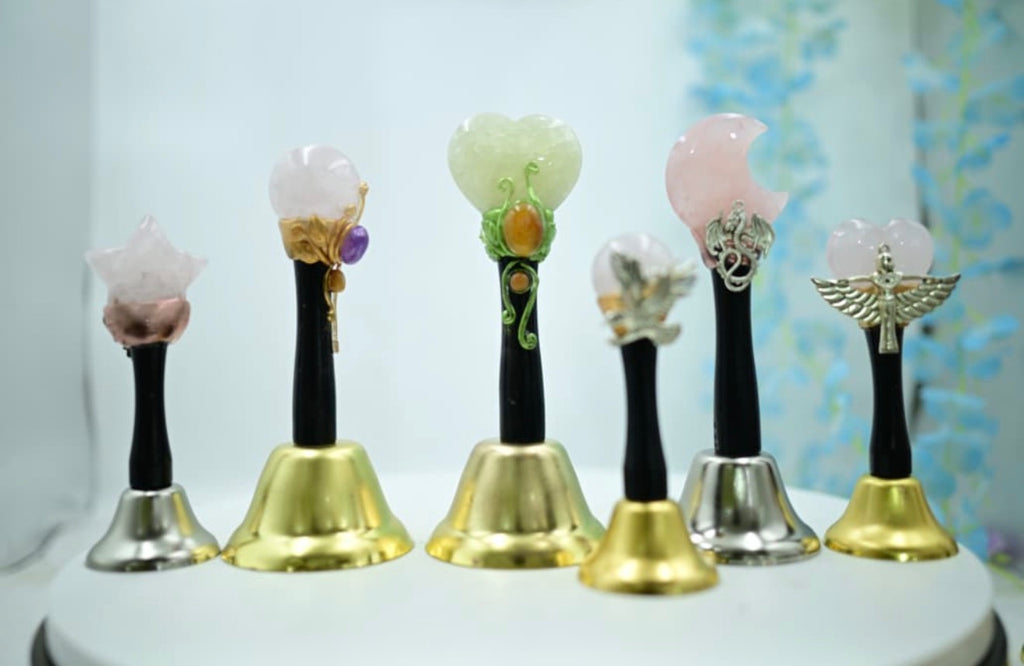 **🔔 Crystal Healing Bells – Premium Handcrafted Collection (Star, Moon, Heart, Angel, Fairy, Amethyst)