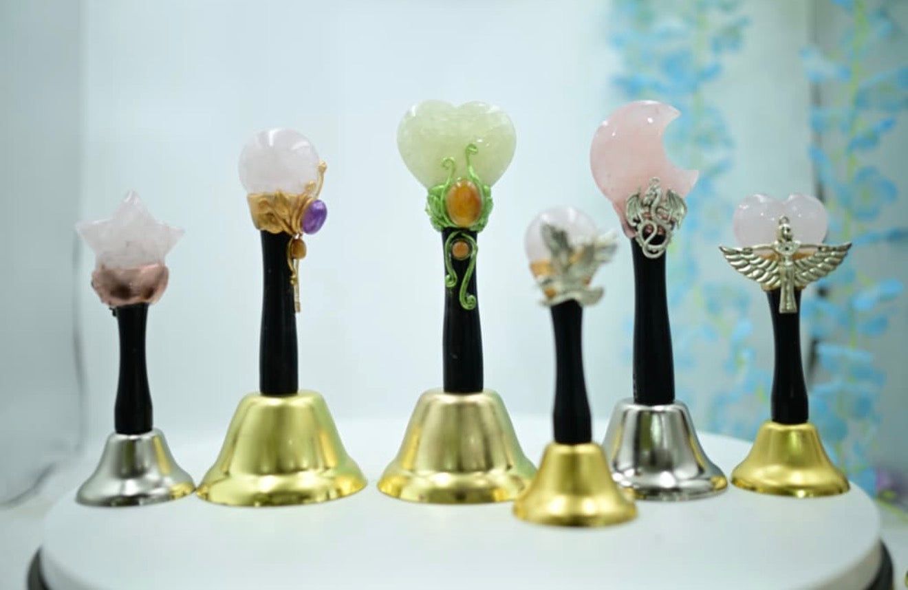 **🔔 Crystal Healing Bells – Premium Handcrafted Collection (Star, Moon, Heart, Angel, Fairy, Amethyst)