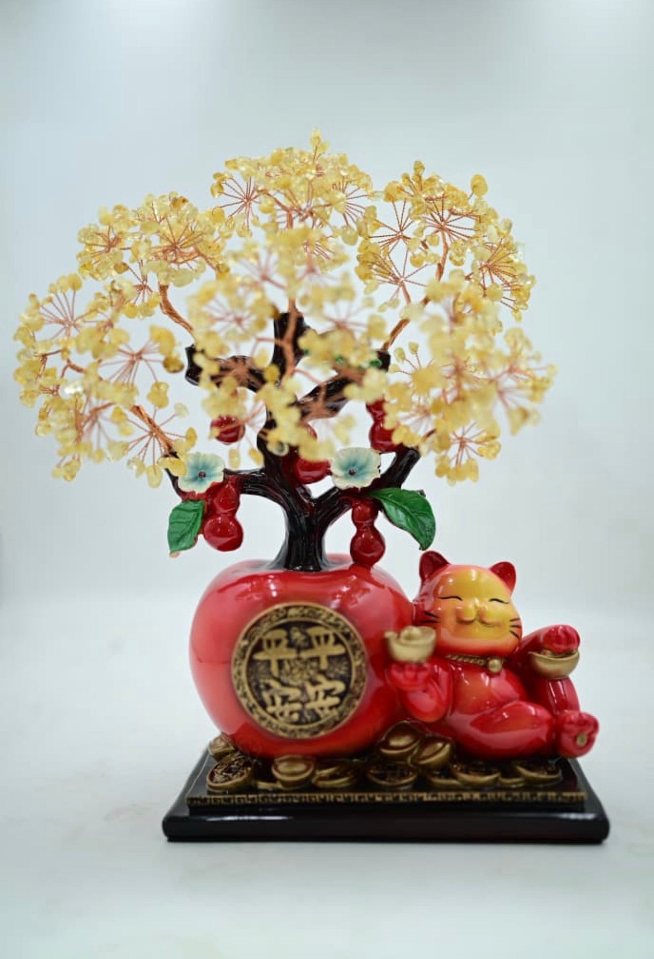 Citrine Money Tree with Lucky Cat

-Green Aventurine Money Tree with Lucky Cat

-Amethyst Money Tree with Lucky Cat