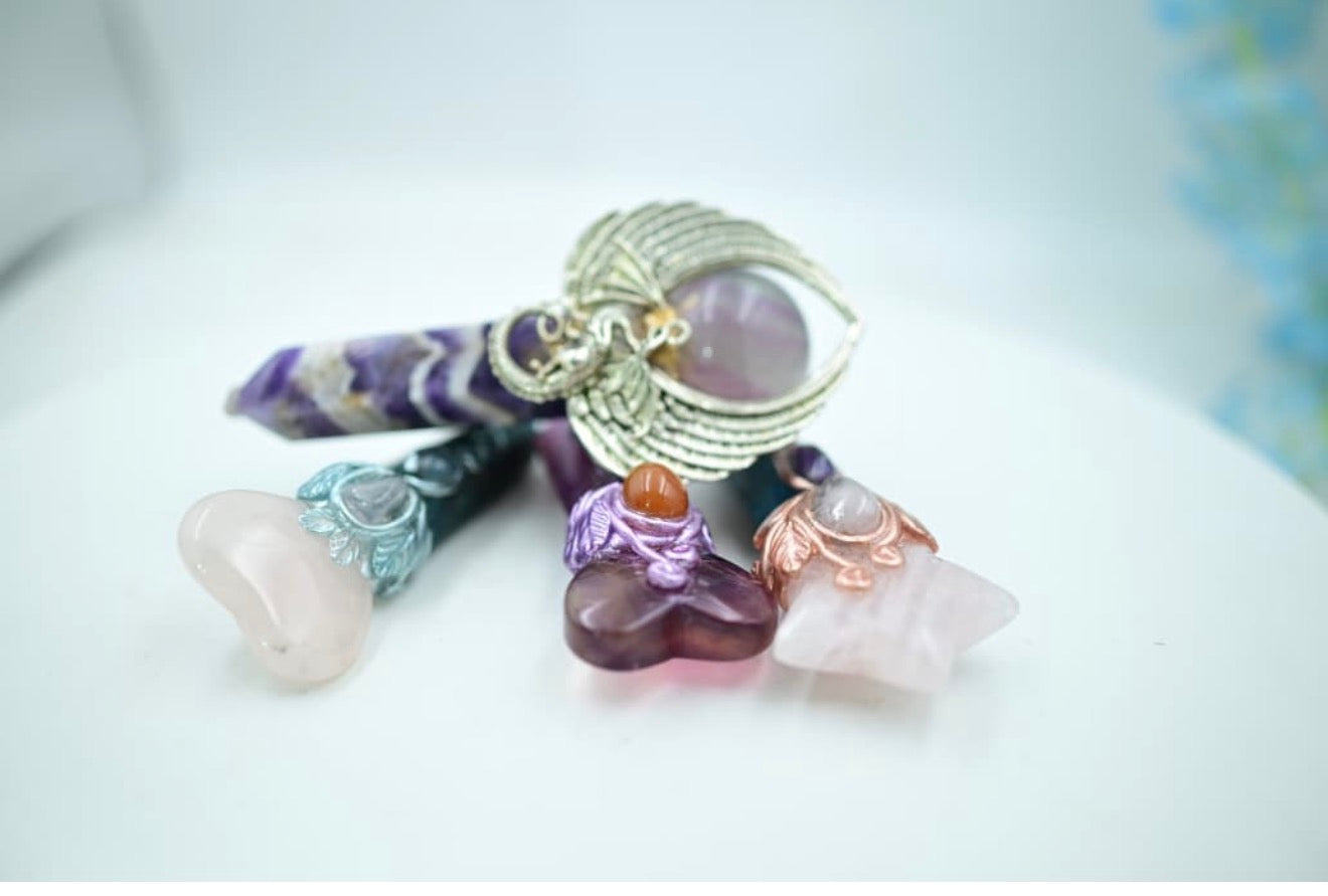 ✨ Premium Crystal Healing Wands – Heart, Star & Moon Collection