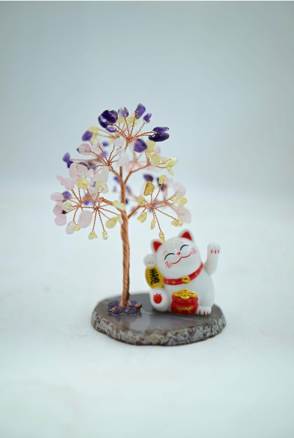 Lucky Cat Crystal Tree