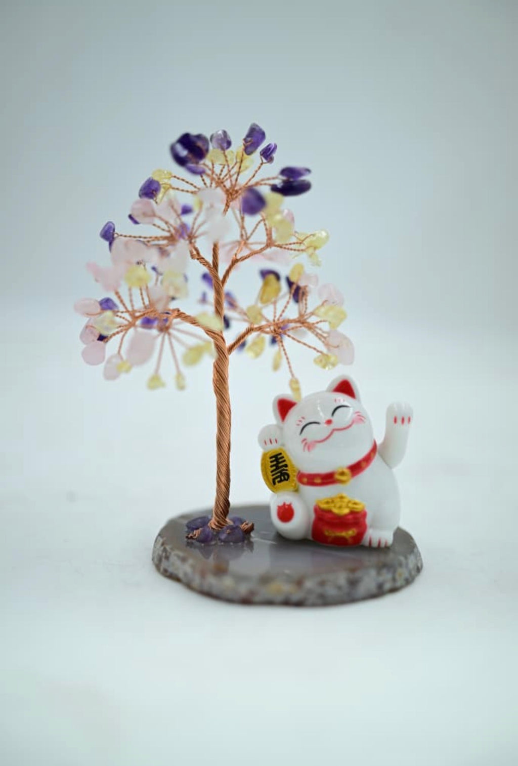 Lucky Cat Crystal Tree