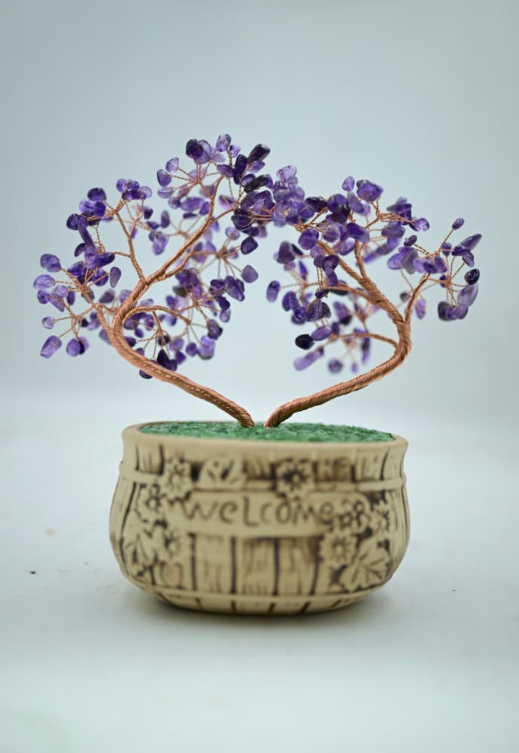 Seven Chakra Welcome Pot Tree Green Aventurine Welcome Pot Tree Amethyst Welcome Pot Tree